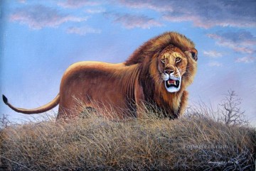 Rugido del León Mugwe de África Pinturas al óleo